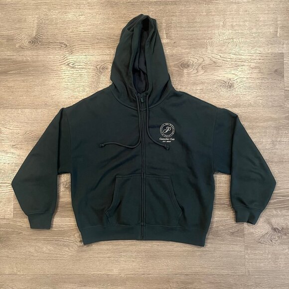 Victoria's Secret PINK Ivy Fleece Full-Zip Hoodie Jacket (Deep Forest Game Day) - Picture 2 of 6